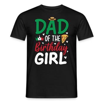Papa de la fille d’anniversaire - T-shirt homme - noir - Devant - AI Model Male 178 light (178cm)