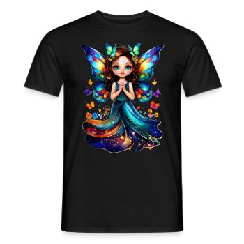 Bezaubernde Schmetterlingsfee - Männer T-Shirt - Schwarz - Vorne - AI Model Male 178 light (178cm)