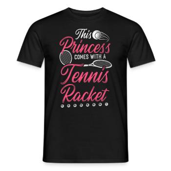 Funny Tennis Player Racket Girl - Men's T-Shirt - black - Front - AI Model Male 178 light (178cm)