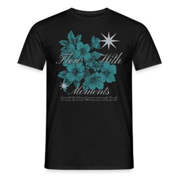 Flow with Moments Floral Art Design - Männer T-Shirt - Schwarz - Vorne - AI Model Male 178 light (178cm)