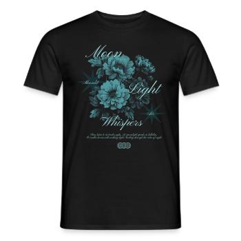 Moonlight Whispers Floral Art Design - Men's T-Shirt - black - Front - AI Model Male 178 light (178cm)