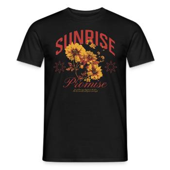 Sunrise Promise Floral Art Design - Men's T-Shirt - black - Front - AI Model Male 178 light (178cm)