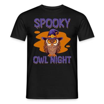 Halloween GRUSEL EULE Lustiges Halloween - Männer T-Shirt - Schwarz - Vorne - AI Model Male 178 light (178cm)