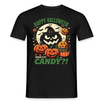 HAPPY HALLOWEEN CANDY?! Lustiges Halloween Kostüm - Männer T-Shirt - Schwarz - Vorne - AI Model Male 178 light (178cm)