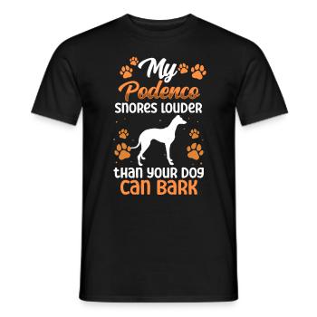 Podenco snores loudly Greyhound Podenco - Men's T-Shirt - black - Front - AI Model Male 178 light (178cm)