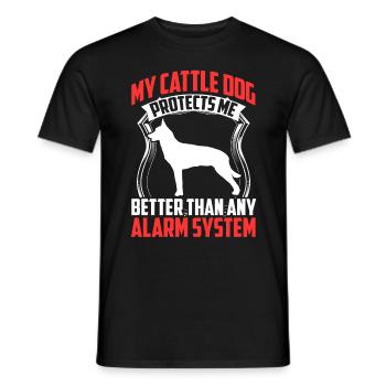 Le chien de bouvier australien me protège Chien de bétail - T-shirt homme - noir - Devant - AI Model Male 178 light (178cm)