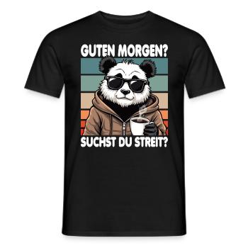 Bonjour? Vous cherchez un combat ? Grognement matinal - T-shirt homme - noir - Devant - AI Model Male 178 light (178cm)