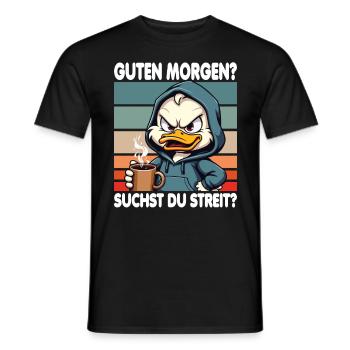 Bonjour? Vous cherchez un combat ? Grognement matinal - T-shirt homme - noir - Devant - AI Model Male 178 light (178cm)