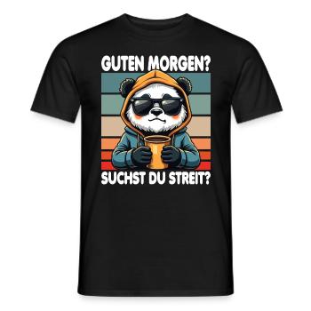 Bonjour? Vous cherchez un combat ? Grognement matinal - T-shirt homme - noir - Devant - AI Model Male 178 light (178cm)