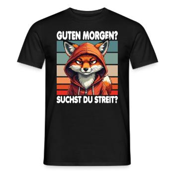 Bonjour? Vous cherchez un combat ? Grognement matinal - T-shirt homme - noir - Devant - AI Model Male 178 light (178cm)
