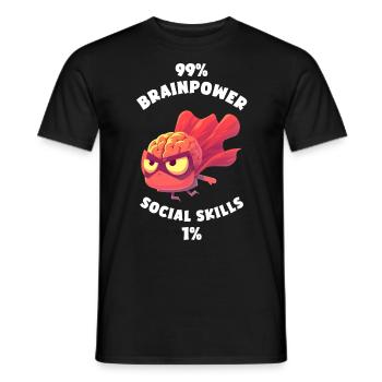 99% Matière grise 1% Compétences sociales Drôle de cerveau - T-shirt homme - noir - Devant - AI Model Male 178 light (178cm)