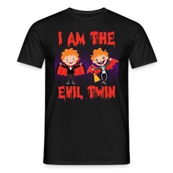 Halloween Costume I'M THE EVIL TWIN Funny - Men's T-Shirt - black - Front - AI Model Male 178 light (178cm)