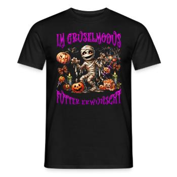 Costume d’Halloween EN MODE HORREUR NOURRITURE SOUHAITÉE - T-shirt homme - noir - Devant - AI Model Male 178 light (178cm)