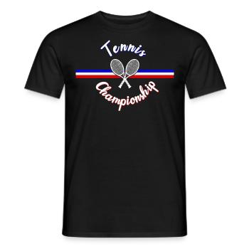 Tennis T-Shirt Championship Classic - Männer T-Shirt - Schwarz - Vorne - AI Model Male 178 light (178cm)
