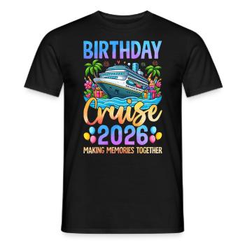 Birthday Cruise 2026 Making Memories Together - Men's T-Shirt - black - Front - AI Model Male 178 light (178cm)