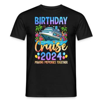 Birthday Cruise 2024 Making Memories Together - Men's T-Shirt - black - Front - AI Model Male 178 light (178cm)
