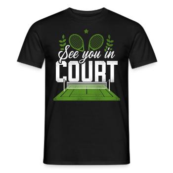 drôle joueur de tennis raquette jeu de mots voir - T-shirt homme - noir - Devant - AI Model Male 178 light (178cm)