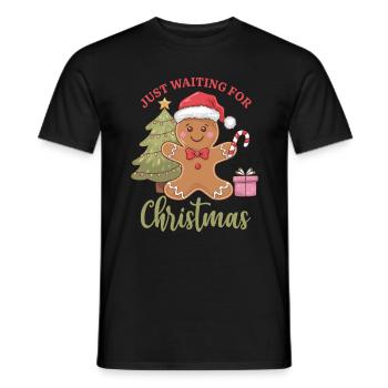 Waiting for Christmas - Gingerbread Joy - Men's T-Shirt - black - Front - AI Model Male 178 light (178cm)