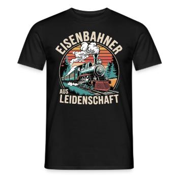 Eisenbahner aus Leidenschaft - Männer T-Shirt - Schwarz - Vorne - AI Model Male 178 light (178cm)