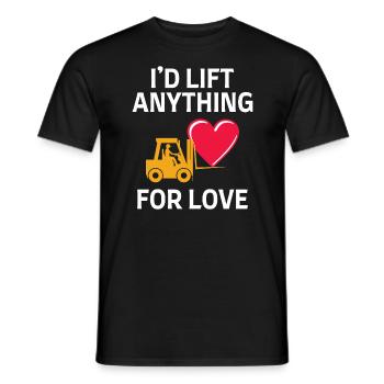 Forklift Operator Driver Valentine’s Day Funny - Men's T-Shirt - black - Front - AI Model Male 178 light (178cm)