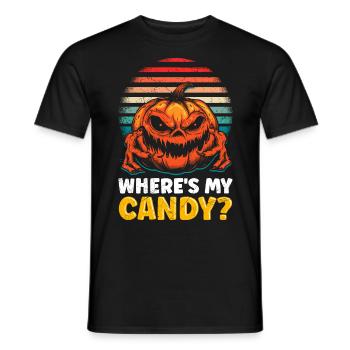 Costume d’Halloween Enfants OÙ SONT MES BONBONS ? Horreur - T-shirt homme - noir - Devant - AI Model Male 178 light (178cm)