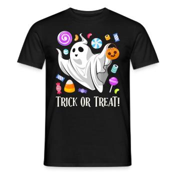 Halloween Kids TRICK OR TREAT Fête amusante - T-shirt homme - noir - Devant - AI Model Male 178 light (178cm)