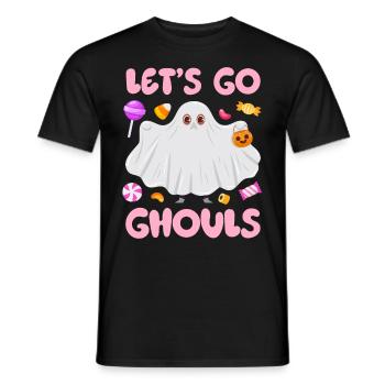 Halloween Costume Funny LET'S GO GHOULS Girl - Men's T-Shirt - black - Front - AI Model Male 178 light (178cm)