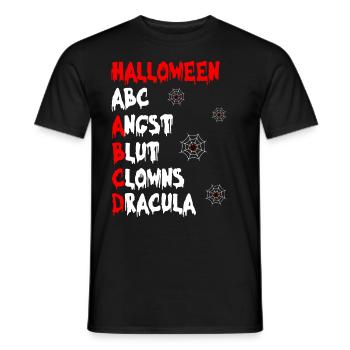 Halloween ABC ANGST BLUT CLOWNS DRACULA Lustiges - Männer T-Shirt - Schwarz - Vorne - AI Model Male 178 light (178cm)