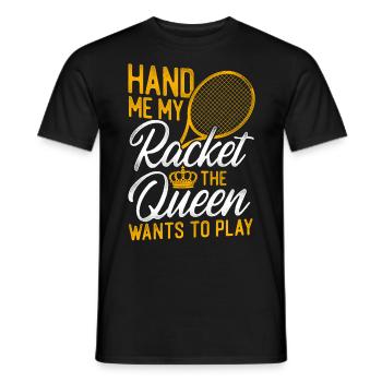 Funny Tennis Player Racket Queen - Men's T-Shirt - black - Front - AI Model Male 178 light (178cm)