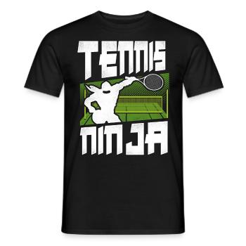 Drôle de joueur de tennis Raquette Ninja - T-shirt homme - noir - Devant - AI Model Male 178 light (178cm)