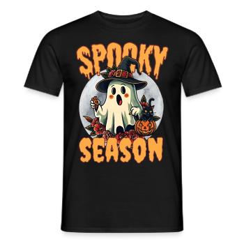 Gruselige Jahreszeit Kawaii Halloween Boo Geist - Männer T-Shirt - Schwarz - Vorne - AI Model Male 178 light (178cm)