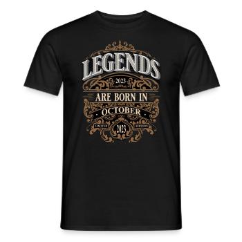2023 Octobre Né Anniversaire Année de naissance - T-shirt homme - noir - Devant - AI Model Male 178 light (178cm)