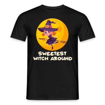Costume d’Halloween Fille LA SORCIÈRE LA PLUS DOUCE AUTOUR - T-shirt homme - noir - Devant - AI Model Male 178 light (178cm)