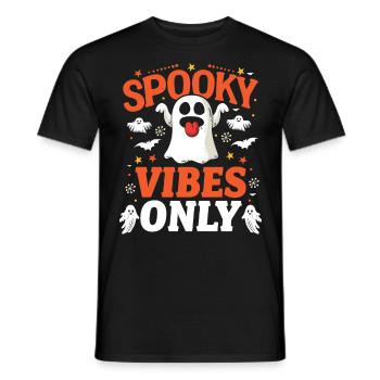 Halloween Kostüm Kinder SPOOKY VIBES ONLY Lustiges - Männer T-Shirt - Schwarz - Vorne - AI Model Male 178 light (178cm)