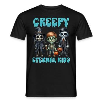 Halloween Kinder CREEPY ETERNAL KIDS Lustiges - Männer T-Shirt - Schwarz - Vorne - AI Model Male 178 light (178cm)