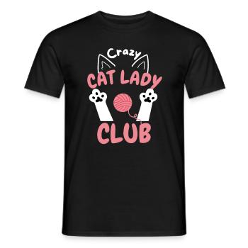 Verrückte Katzenfrau Club Lustiges Katzenliebhaber - Männer T-Shirt - Schwarz - Vorne - AI Model Male 178 light (178cm)