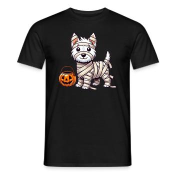 Westie Halloween Mummy West Highland White - Men's T-Shirt - black - Front - AI Model Male 178 light (178cm)