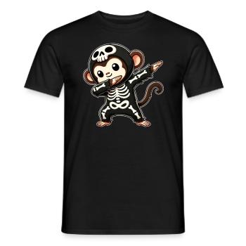 Halloween Skelett Niedlicher Affe Männer Frauen - Männer T-Shirt - Schwarz - Vorne - AI Model Male 178 light (178cm)