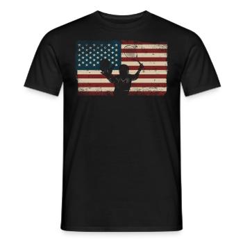 Raquette de joueur de tennis drôle - T-shirt homme - noir - Devant - AI Model Male 178 light (178cm)