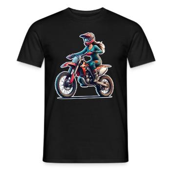 Motocross Femmes Filles Fille - T-shirt homme - noir - Devant - AI Model Male 178 light (178cm)