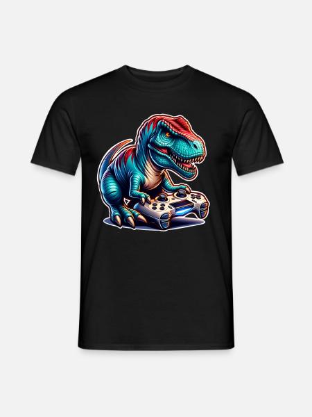 Gaming Dinosaur T Rex - Men's T-Shirt - black
