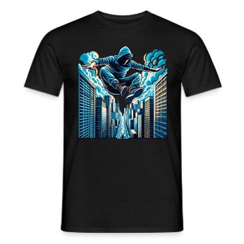Parkour - Männer T-Shirt - Schwarz - Vorne - AI Model Male 178 light (178cm)