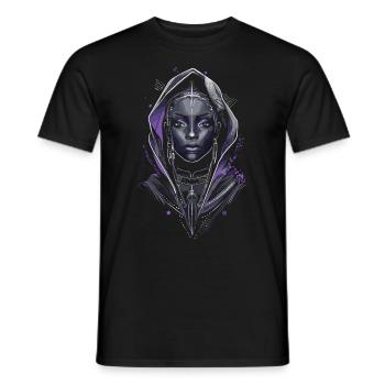 Afro Futuristic Black History Month Artwork - Men's T-Shirt - black - Front - AI Model Male 178 light (178cm)
