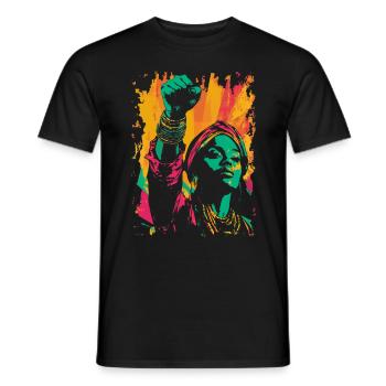 Kriegerisches Heritage Black History Month Design - Männer T-Shirt - Schwarz - Vorne - AI Model Male 178 light (178cm)