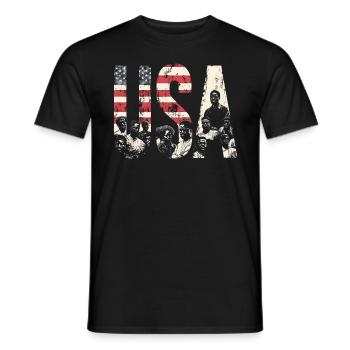Afro American History USA Heritage Art - Men's T-Shirt - black - Front - AI Model Male 178 light (178cm)