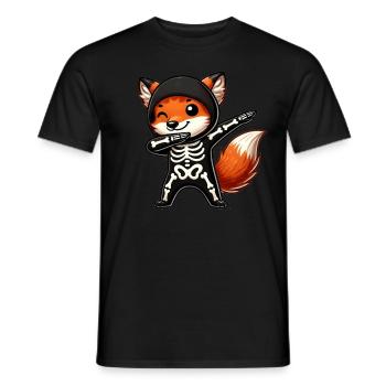 Fuchs Halloween Skelett Kinder Frauen Männer Fuchs - Männer T-Shirt - Schwarz - Vorne - AI Model Male 178 light (178cm)