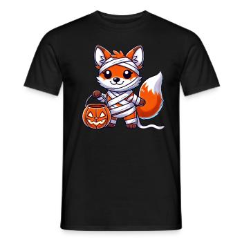 Fox Halloween Mummy Kids Women Men Fox - Men's T-Shirt - black - Front - AI Model Male 178 light (178cm)