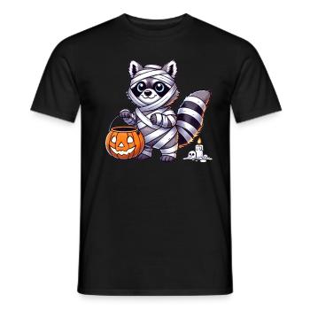 Waschbär Halloween Mumie Kinder Frauen Männer - Männer T-Shirt - Schwarz - Vorne - AI Model Male 178 light (178cm)