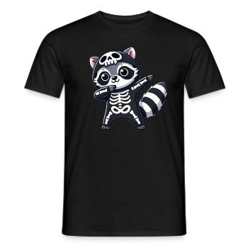 raton laveur Halloween squelette enfants femmes hommes - T-shirt homme - noir - Devant - AI Model Male 178 light (178cm)