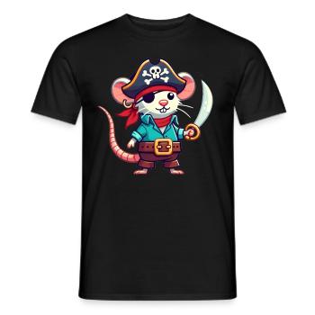Rat Halloween Pirate Enfants Femmes Hommes Rat - T-shirt homme - noir - Devant - AI Model Male 178 light (178cm)